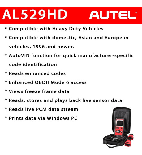 Autel Autolink Al529hd 2023 Lector De Código De Servicio Pes