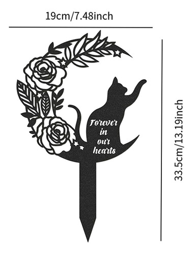 Estaca Conmemorativa De Gato, Adorno Para Césped, Letrero