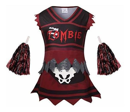 Disfraces -  Skeleton Zombie Cheerleader Gostume For Girls, 