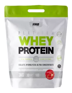 Suplemento en polvo Star Nutrition Platinum Platinum Whey Protein proteínas sabor crema de fresa en sachet de 3000mL