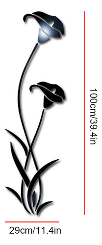 Adesivo De Parede Com Espelho De Flores, Removível, Decoraçã
