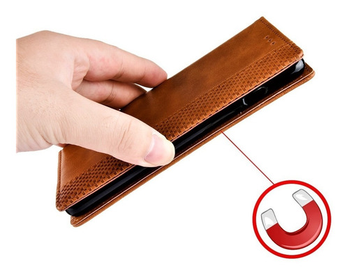 Imagen 4 de 9 de Motorola One Action Cartera Funda Tarjetero Magnética