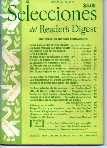 Selecciones Del Reader´s Digest Nº45 Agosto 1944