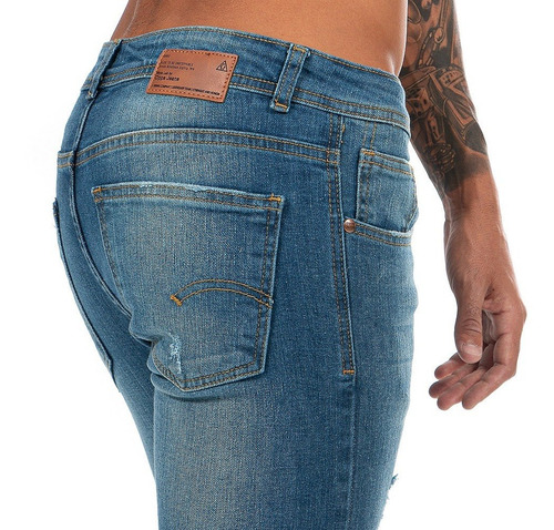 Imagen 5 de 7 de Jeans Pantalón Mezclilla Caballero Super Skinny Destrucción