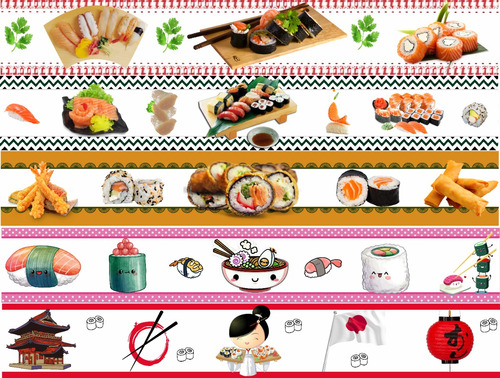 Faixa Decorativa Restaurante Japonês, Japa, Sushi 06mx15cm