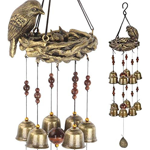 Outdoor Indoor New Birds And Nest Wind Chime With Coppe...