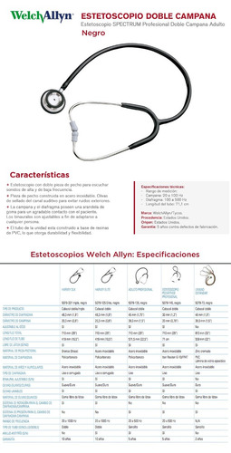 Imagen 8 de 10 de Estetoscopio Spectrum Welch Allyn Doble Envio Gratis