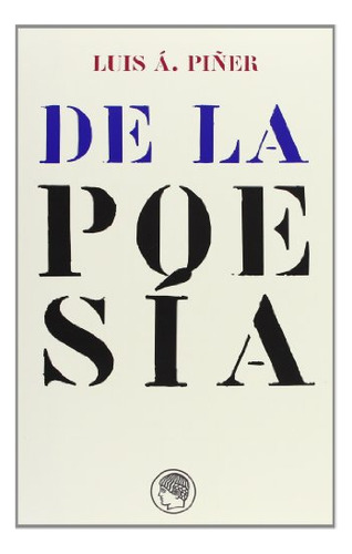 Libro De La Poesía De Piñer Luis A  Residencia De Estudiante