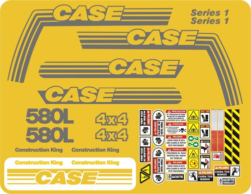 Calcomanías Para Retroexcavadora Case 580l Series 1 Opción 2