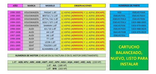 Turbo Cartucho Motor 2001-2006 Toledo 1.8t 20v Modelo K03