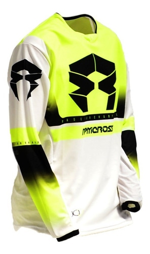 Remera Motocross Rpm Cross Duo Blanco Amarillo
