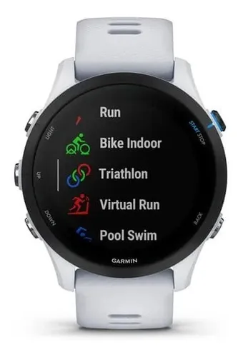 Reloj Gps Garmin Forerunner 255 Music Blanco Grande 46mm Color de la caja  Whitestone Color de la correa Whitestone Color del bisel Negro