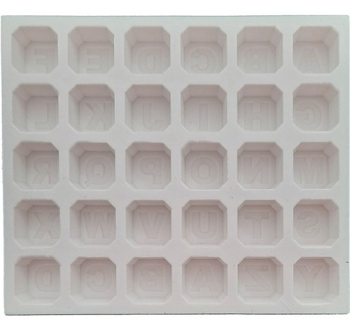 Forma Molde Silicone Sabonete Letras Alfabeto Cubo 30 Cav