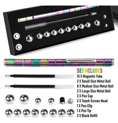 Boncty Bolígrafo Magnético Antiestrés, Juguete Descompresión Color Multicolor