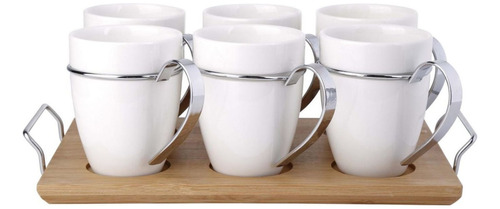 Mug 6 Unidades Con Base Bambu Just Home Collection