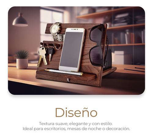 Organizador Buro Escritorio Celular Reloj Para Hombre