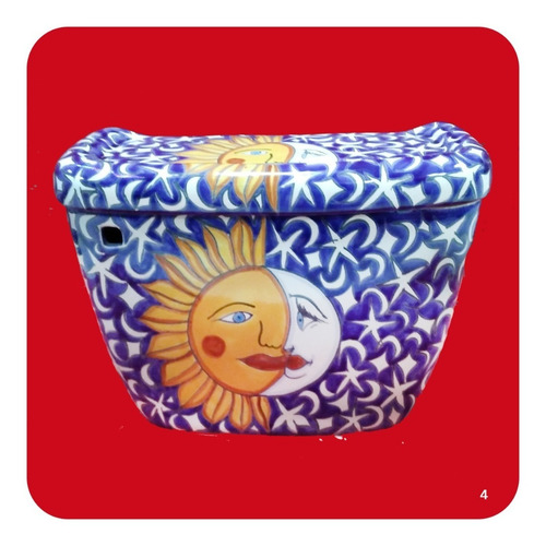 Imagen 4 de 4 de Wc Sanitario Taza + Tanque Cerámica Tipo Talavera Eclipse M4