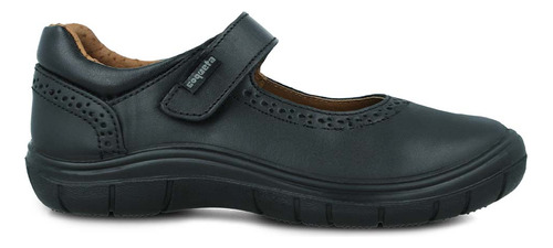 Zapato Escolar Coqueta Flats Niña Balerina Casual Piel Negro