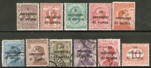 Trente Y Tieste (italia) 11 Sellos Ocupación Austríaca 1919