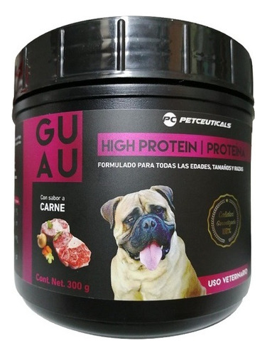 High Protein Proteina Guau Carne Perro Energía Petceuticals