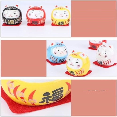 5 Maneki Neko Daruma Adornos De La Suerte Japón