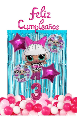 Set De Globos Muñeca Lol Surprise Diva De 39 Piezas