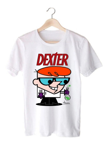 Remera Blanca El Laboratorio De Dexter - Serie/peli