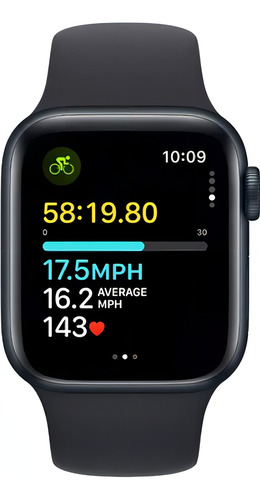 Apple Watch SE GPS + Cellular • Caixa meia-noite de alumínio – 44 mm • Pulseira esportiva meia-noite – P/M - Excelente (Recondicionado)