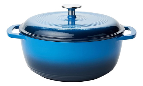 Horno Holandés Amazon Basics, Hierro Fundido, Cap 4l, Azul
