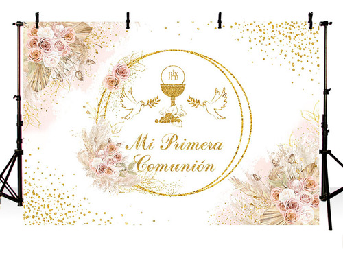 Fondo De Foto Simple Rama Paloma Primera Comunión