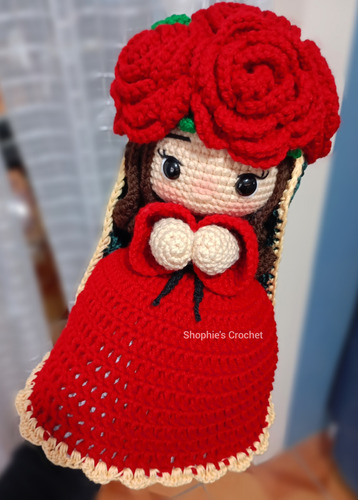Virgen De Guadalupe Tejido Reversible (ramito A Crochet)