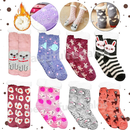 Pantumedias Corderito Antideslizante Medias Invierno Mujer