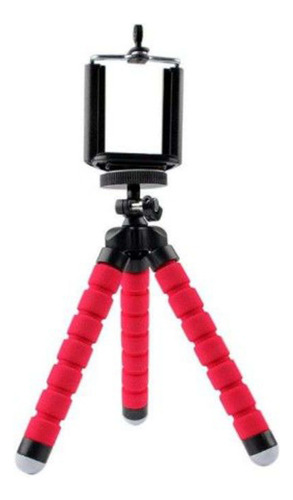 Mini Tripode Flexible Wf16g Para Camaras Y Celulares 18cm Color Rojo