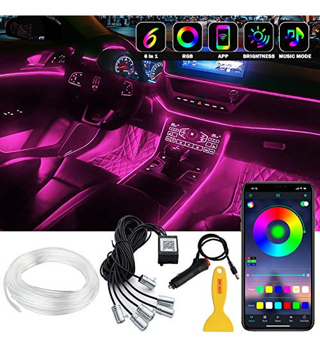 Iluminación De Coche Interior Led Strip Lights, 6 En 1 Multi