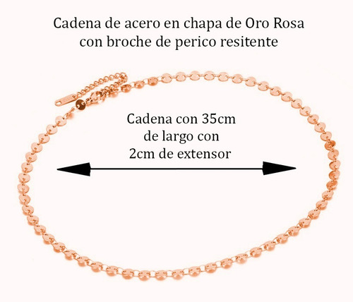 Imagen 3 de 4 de Collar Uniones En Chapa De Oro Y Oro Rosa 1261