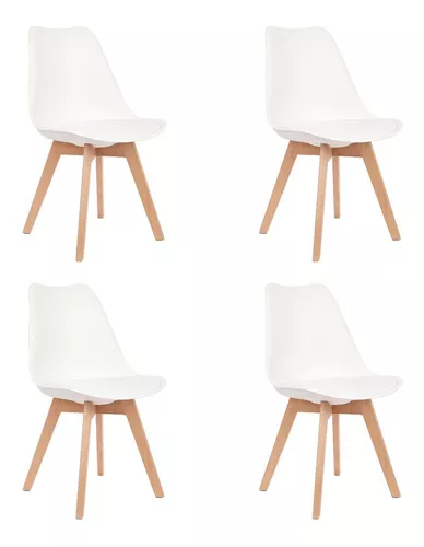Pack 6 Sillas Nordicas Milan Madera Diseño Moderno Novara Color de la  estructura de la silla Blanca