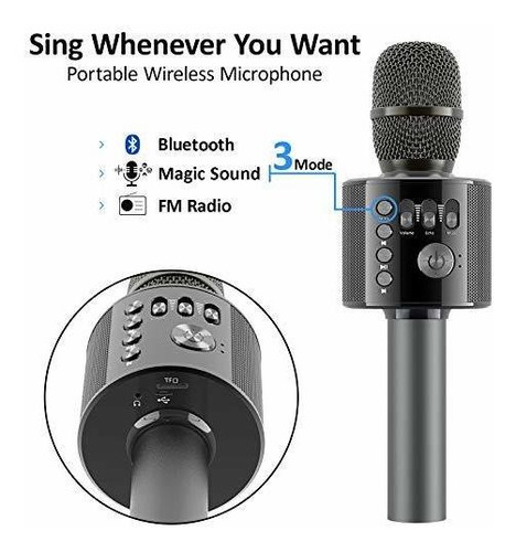 Microfono Karaoke Bluetooth Inalambrico Portatil Para Casa
