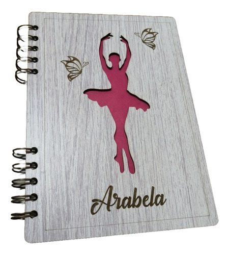 Libreta En Madera De Bailarina Personalizada