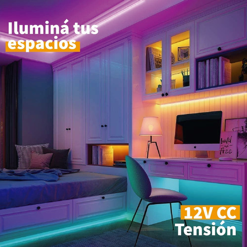 Imagen 6 de 10 de Cinta Tira De Led Rgb 5050 Exterior Rollo Por 5 Metros Ip 65