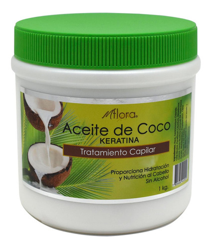 Crema Capilar Keratina Con Aceite De Coco Flora 1kg