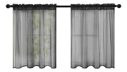 Cortina Corta De Color Liso Para Cocina, Baño Y Baño, Thin H