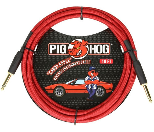 Cabo Pig Hog Candy Apple Red Para Instrumento 3 Metros