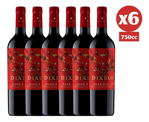Pack 6x Vino Diablo Dark Red Ensamblaje Concha Y Toro