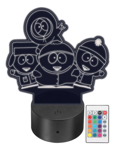 Lámpara Led South Park Acrílico Rgb Personalizada