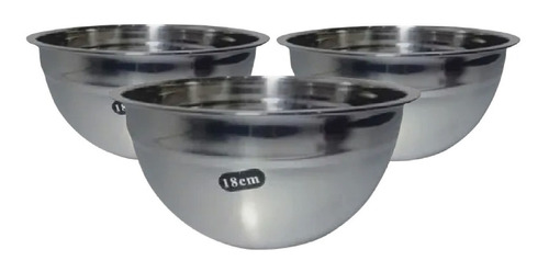 Set X6 Bowls Acero 18cm Cocina Batidor Reforzado Reposteria