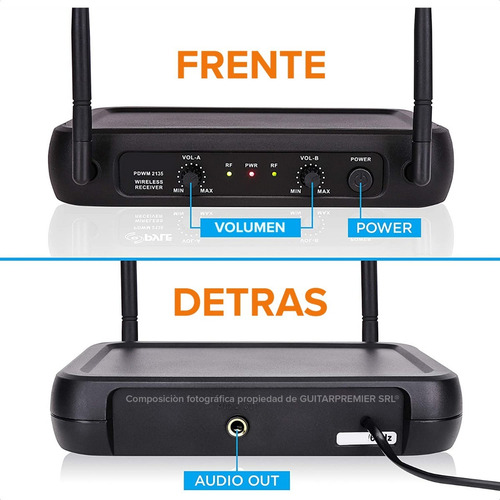 Par Microfonos Inalambricos Profesionales Vhf Gtia Oficial