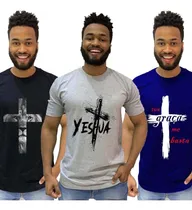Comprar Kit 3 Camisa Camiseta Evangélica Fé Gospel Cruz Jesus Yeshua