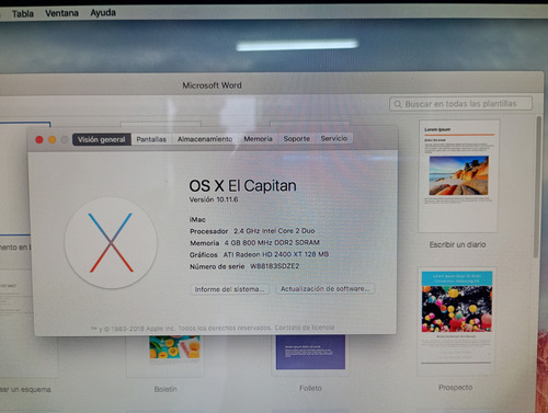Computadora Imac 8.1 Con Sistema Mac (Usado)