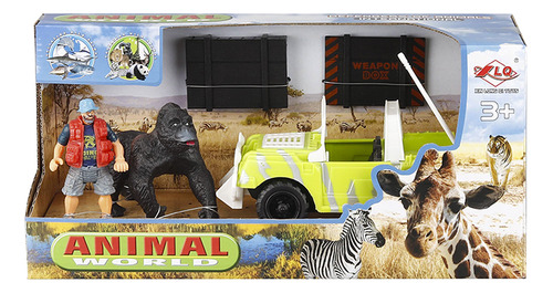 Playset Animal World Con Jeep Y Gorila Ck