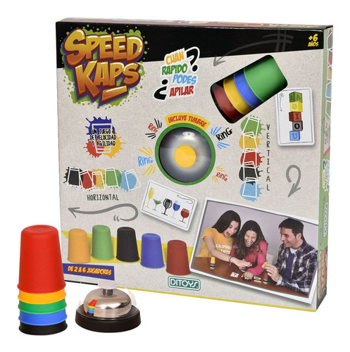 Imagen 2 de 2 de Ditoys Speed Kaps Juego De Velocidad/agilidad Incluye Timbre